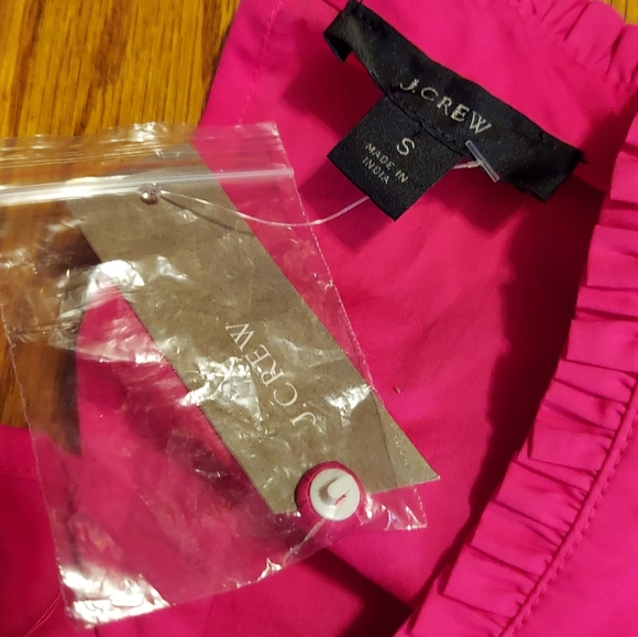 J.Crew Mock Neck Embroidered Eyelet Cotton Poplin Top In Fuschia Blossom - Picture 11 of 16